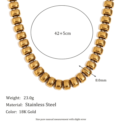 Collana E Bracciale In Acciaio Inossidabile Con Maglie Quadrate Placcati Oro Gioielli Di Moda Minimalisti Per Donna