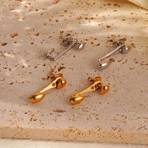 Tropfenohrringe Aus Edelstahl 18 Karat Vergoldet Minimalistische Geometrische Modeschmuck Ohrringe Für Damen