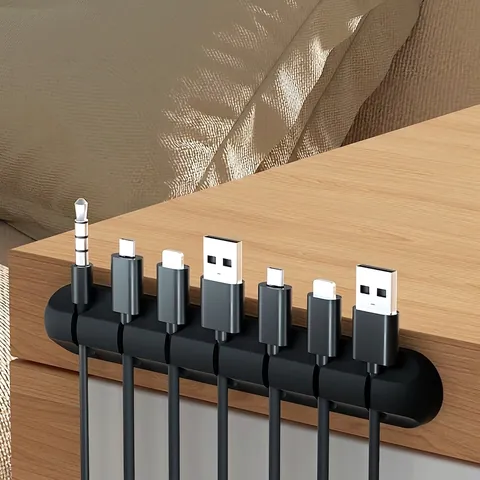 Silicone Desktop Cable Organizer Self Adhesive Wire Holder For Charger Data Mouse Earphone Management
