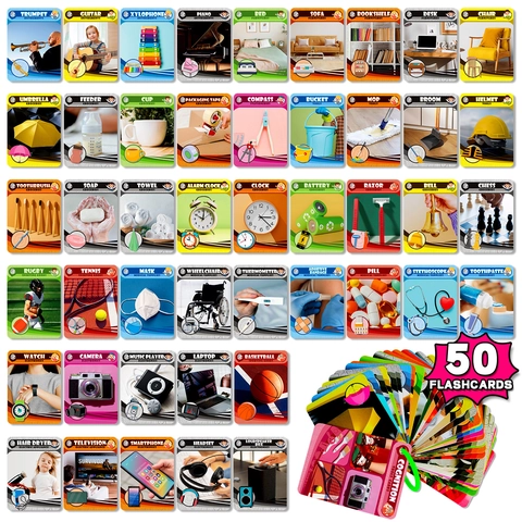 Realistische Alltagsgegenstände Englisch Kognitive Flashcards Montessori Früherziehung Lernkarten Für Kleinkinder Kinder Geschenk