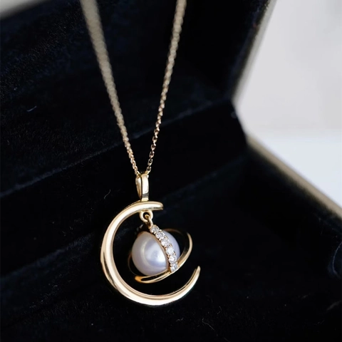 Collana Con Pendente Perla Artificial Luna Pianeta In Argento Sterling 925 Per Donna Lusso Moda Stile Ins Catena Da Clavicola