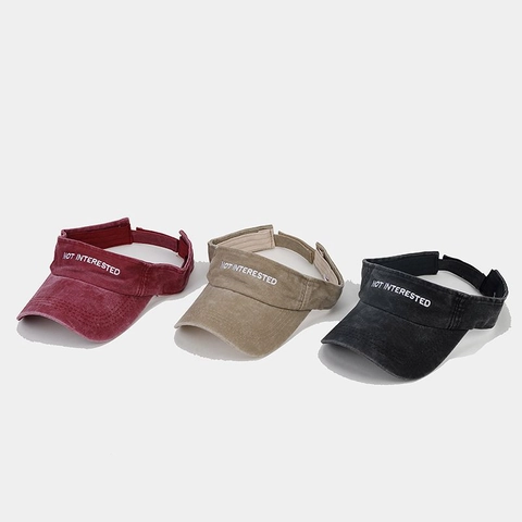 Visiera Parasole Cotone Lavato Ricamato Regolabile Cappello Sportivo Retro Casual Per Uomini Donne