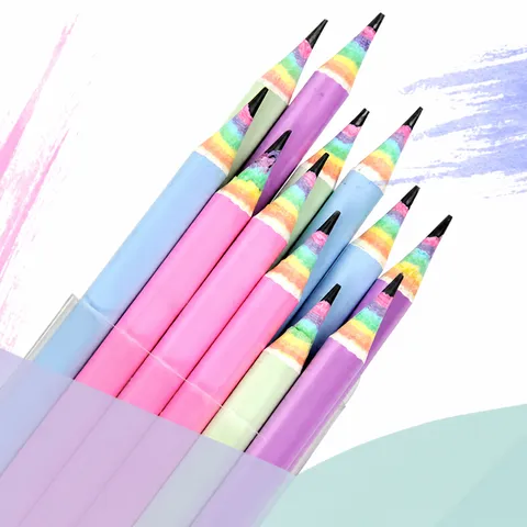 Regenboog Gerecycleerd Papier Potloden HB Grafietkern Watermeloen Textuur Milieuvriendelijke Kantoorbenodigdheden Voor Studenten