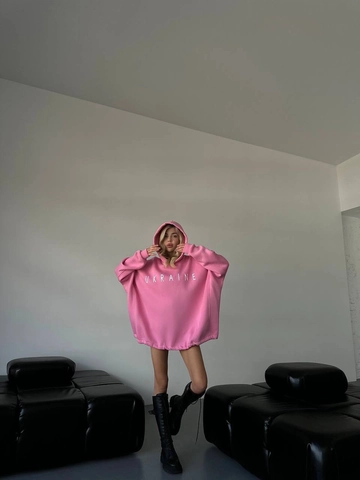 Women Cotton Hooded Sweatshirt Oversized Long Sleeve Letter Print Drop Shoulder Streetwear Boyfriend Style