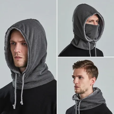 Pasamontañas Mascarilla Invierno Forro Polar Cortavientos Térmico Capucha Calentador De Cuello Para Ciclismo Esquí Hombre