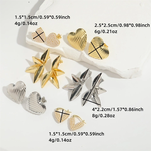 Vintage Kupfer Ohrringe Mit ABS Künstliche Perle Herz Und Blatt Elegant Statement Bankett Schmuck Für Damen