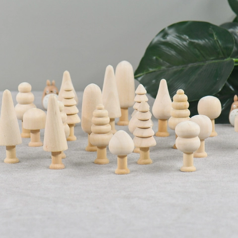 Unbehandelte Holz Bäume Pilze Basteln Unlackiertes Natürliches Lotusholz Für DIY Malerei Schreibtisch Dekoration Ornamente Kinder Kunst