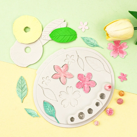 3D Flower Petal Leaf Silicone Mold For Fondant Chocolate Cake Decorating Handcrafted DIY Clay Baking Tool