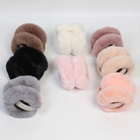 Plush Earmuffs Winter Warm Foldable Faux Fur Solid Color Outdoor Cold Weather Protection For Women And Men