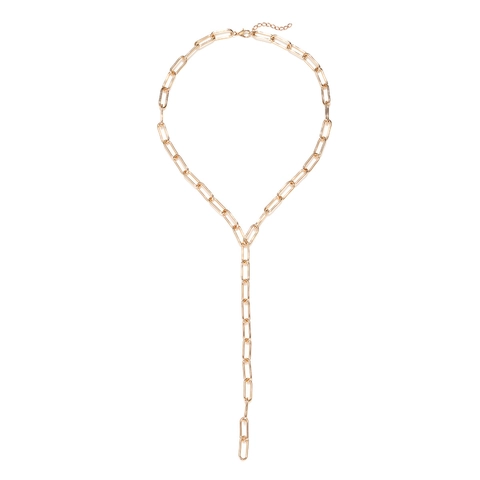 Collier Chaîne À Maillons Trombone En Forme De Y Doré Long Bijoux Hip Hop Industriels Pour Femmes Ajustable