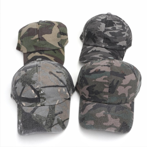 Camouflage Baseball Cap Cotton Adjustable Curved Brim Soft Top Outdoor Hiking Sun Hat For Men Women