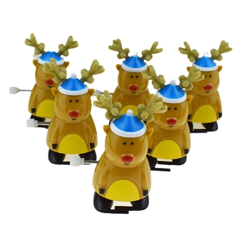 Giocattolo Di Natale Renna A Carica Renna In Plastica A Cartone Animato Con Cappello Blu Regalo Di Festa Per Bambini