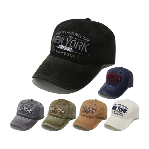 Berretto Da Baseball Ricamato New York Cotone Lavato Vintage Regolabile Dad Hat Per Uomini Donne Cappello Da Sole
