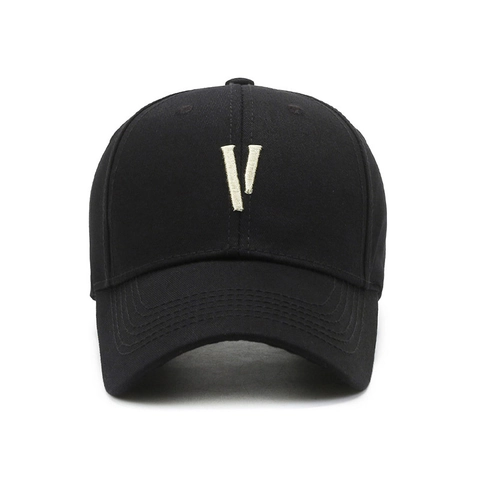 Cappello Da Baseball In Cotone Con Ricamo Lettera V Fibbia Metallo Regolabile Cappello Da Sole Streetwear Casual Esterno Uomo Donna