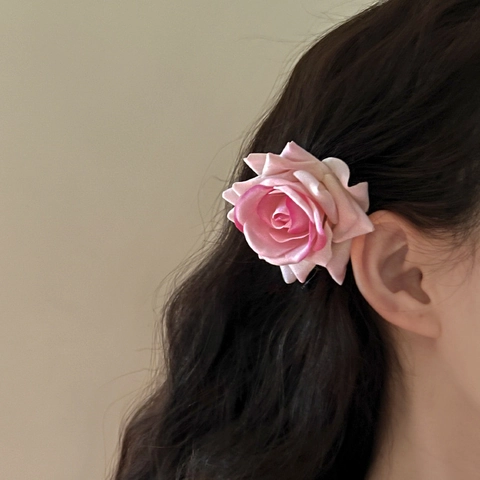 Pinza Para El Pelo De Rosa De Simulación Tela Floral Clip De Pico De Pato Broche Para Boda Fiesta Accesorios Románticos Para Mujeres