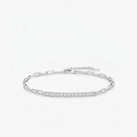 Moissanit Armband 925 Sterlingsilber Verstellbare Büroklammerkette Minimalistischer Luxus Modeschmuck Für Frauen