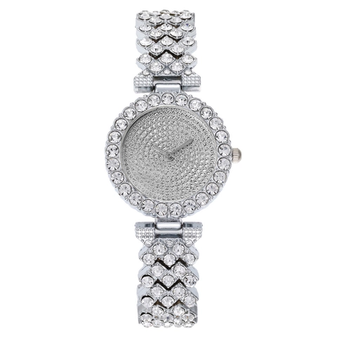 Luxus Damen Strass Quarzuhr Full Star Zifferblatt Metallkette Armband Schmuck Armbanduhr Elegante Mode Kleid Uhr Für Party