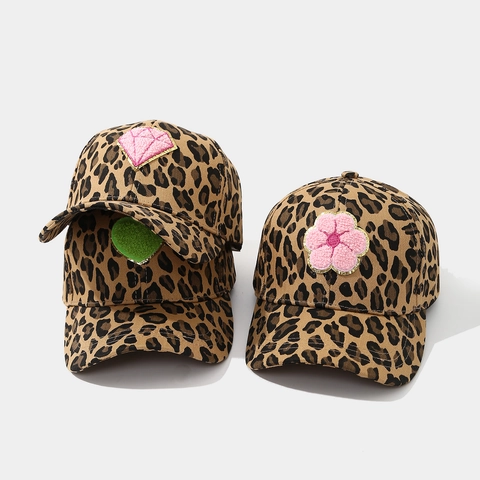 Casquette De Baseball Imprimé Léopard Pur Coton Ajustable Protection Solaire Vintage Patch Broderie Pour Femmes