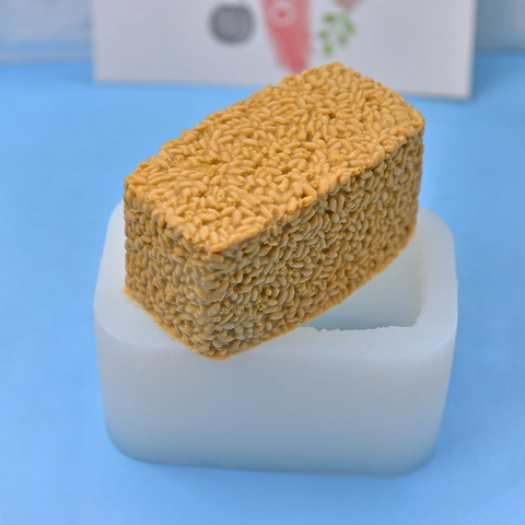 Rice Ball Shape Silicone Mold Grain Texture Rectangular Cake Baking Tools DIY Handmade Soap Candle Making Craft