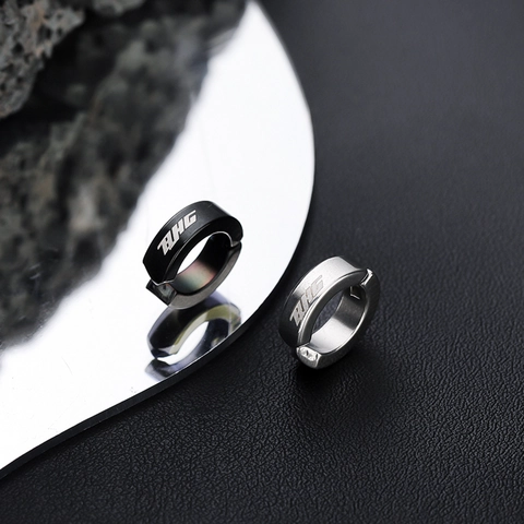 Edelstahl Hip Hop Buchstaben Ohrclips Für Damen Herren Minimalistisch Kreis Ohne Piercing Ohrringe Street Style Schmuck Zubehör
