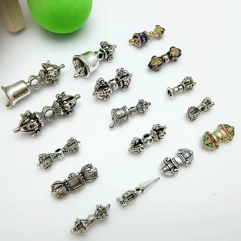 Tibetaanse Stijl Vajra En Bel Bedels Legering Retro Boeddhistische Sieraden Maken Accessoires Voor DIY Armbanden Kettingen