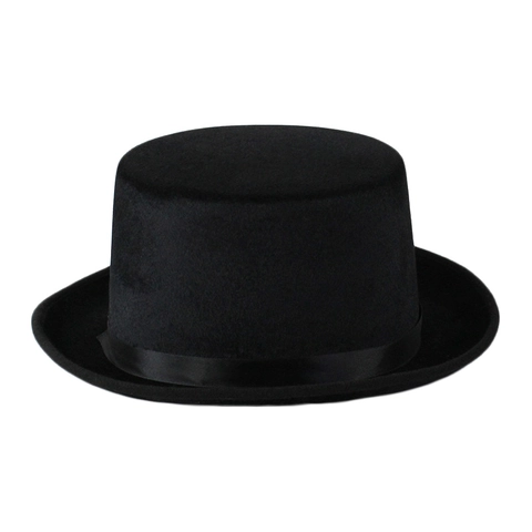 Classic Black Top Hat Vintage Magician Costume Lincoln Hat With Satin Ribbon Band For Halloween Party Gentleman Style
