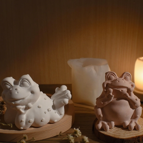 Stampo In Silicone Rana 3D Forma Animale Fai Da Te Candela Sapone Gesso Artigianato Strumento Resistente Calore Flessibile