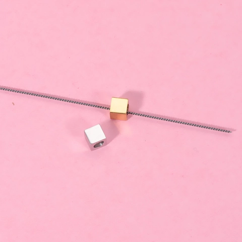 Quadratische Würfel Lose Perlen 304 Edelstahl Spiegel Poliert Spacer Perlen Für DIY Schmuckherstellung Halsketten Armbänder