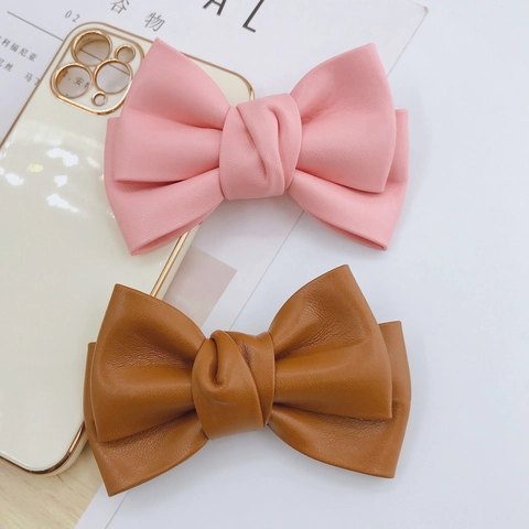 Accessori Per Gioielli DIY Fiocco Pieghettato In Pelle Artificiale Trama Litchi Artigianale Decorazione Custodia Telefono