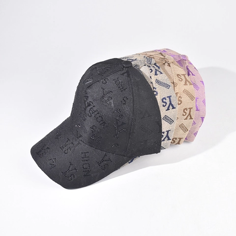 Bling Strass Baseball Kappe Buchstaben Druck Gebogener Rand Verstellbar Sonnenschutz Outdoor Mode Hut