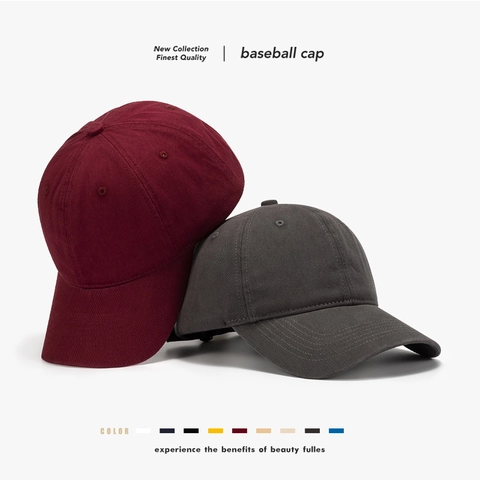 Gorra De Béisbol De Algodón Lavado Unisex Color Sólido Ajustable Transpirable Protección Solar Sombrero