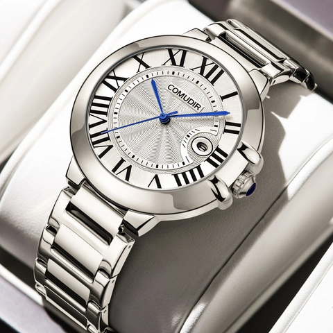 Orologio Al Quarzo Da Uomo Acciaio Inossidabile Impermeabile Business Moda Classico Numeri Romani Orologio Analogico Con Calendario
