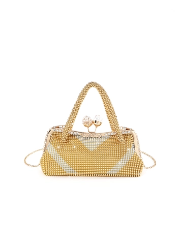 Borsa Da Sera Con Perline Di Alluminio E Strass Pochette Vintage Con Cornice In Metallo E Catena Per Matrimonio
