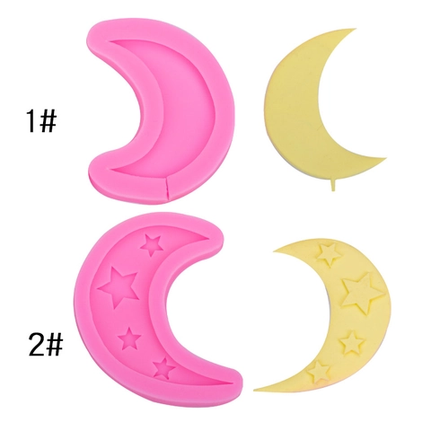 Stampo Silicone Luna Stella Mezzaluna Fondant Cioccolato Cottura Decorazione Torta Flessibile DIY Resina Argilla Strumenti