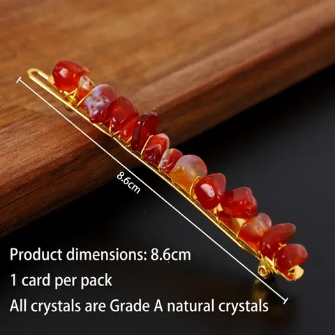 Hair Clips Natural Crystal Gravel Handmade Gold Wire Wrapped Bobby Pins Bohemian Hair Accessories For Women Girls