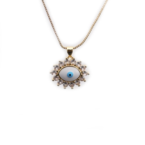 Evil Eye Anhänger Halskette Kupfer Mit Zirkonia Emaille Kreativer Trendiger Schmuck Für Frauen Box Kette