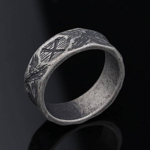 Anello In Acciaio Inossidabile Vintage Con Rune Vichinghe Incise Mitologia Norrena Gioielli Punk Pagani Per Uomo E Donna