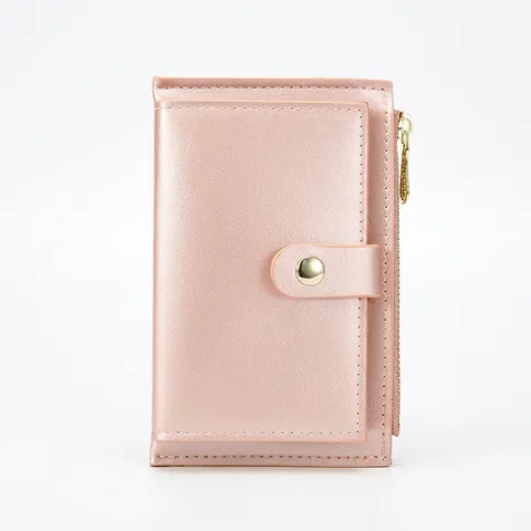 Porta Carte Donna Pelle PU Metallico Perla Artificial Lucentezza Cerniera Portamonete Multi Slot Per Carte Portafoglio Semplice