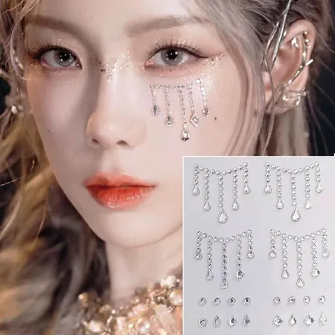 Adesivi Per Strass Viso Künstliche Perle In Acrilico Autoadesive Gioielli Per Trucco Occhi Per Festival Festa Scena Arte Del Corpo Forme Diverse