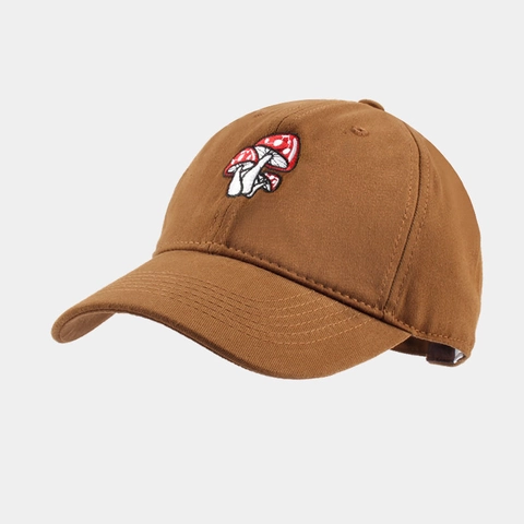 Cappello Da Baseball Con Ricamo Fungo Cotone Visiera Curva Regolabile Protezione Solare Outdoor Tempo Libero