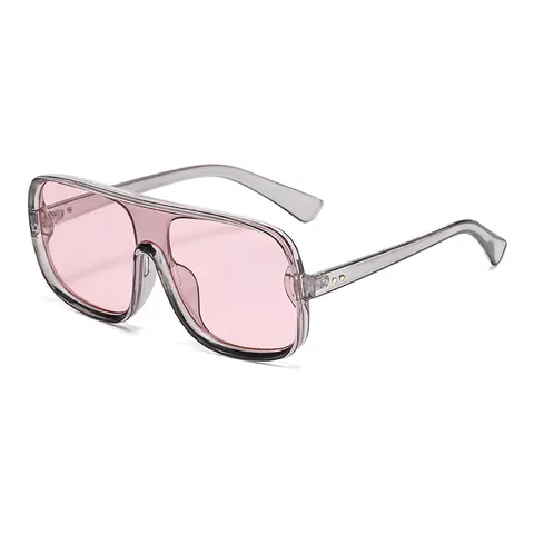 Übergroße Sonnenbrille Integriertes Glas PC Rahmen UV400 Schutz Mode Pilot Stil Trendy Outdoor Streetwear Unisex
