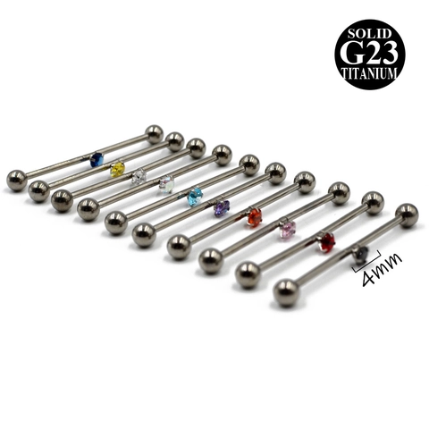 Industrial Barbell Piercing Earring G23 Titanium Cubic Zirconia Opal Bridge Ear Cartilage Stud Fashion Body Jewelry