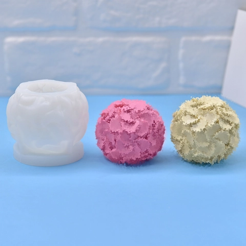 Silikonform Kugelförmig Kleeblatt Blumenmuster DIY Handgefertigt Kerze Seife Fondant Herstellung Bastelwerkzeug Flexibel Langlebig