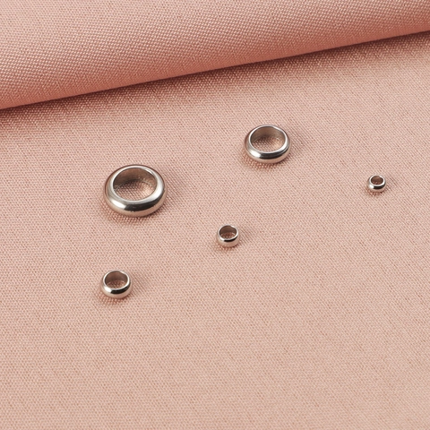 Cuentas Espaciadoras De Acero Inoxidable 304 Anillo Redondo Pulido Liso Para Fabricación De Joyas DIY Pulsera Collar