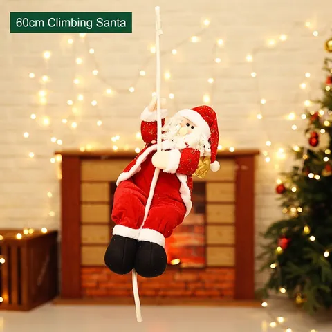 Babbo Natale Arrampicante Peluche Decorazione Appesa Corda Festivo Esterno Interno Casa Festa Decorazione Natale