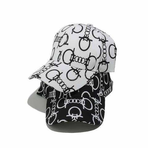Casquette De Baseball Polyester Imprimé Chaîne De Ceinture Streetwear Protection Solaire Hip Hop Unisexe Réglable