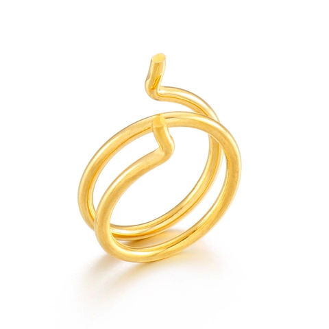 Anillo Minimalista De Acero Inoxidable Espiral De Doble Banda Ajustable Abierto Pulido Joyería De Moda Para Mujer