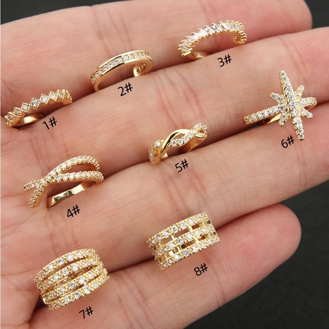 Ear Cuffs Zircon U-Shaped Non-Piercing Ear Clips Exquisite Sparkling Copper Jewelry Fashion Accessories For Women