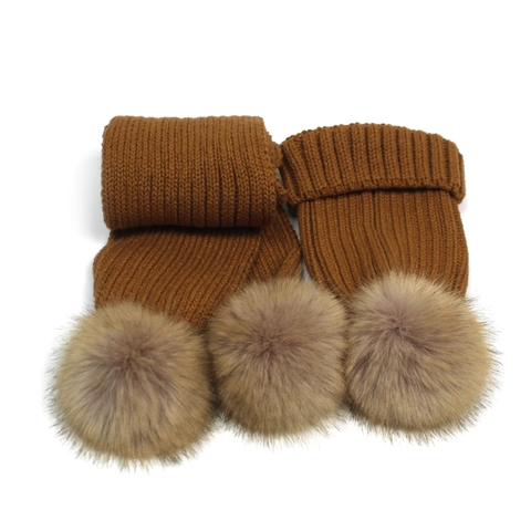 Cappello E Sciarpa in Maglia Invernale per Bambini Con Pompon in Pelliccia Sintetica Caldo Berretto a Costine per Ragazzi Ragazze
