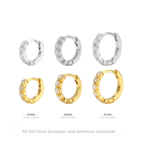 Orecchini A Cerchio In Argento Sterling 925 Per Donna Huggie Minimalista Con Zirconia Cubica Pavé Gioielli Eleganti